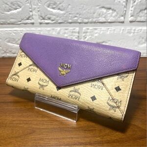 MCM envelope leather wallet